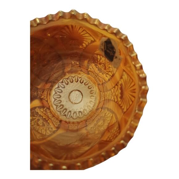 Imperial Marigold Carnival Glass Bellaire Pattern Toothpick Holder Vintage - Picture 4 of 9